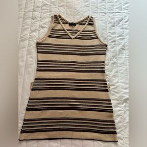 Chic Striped Top in Tan and Black